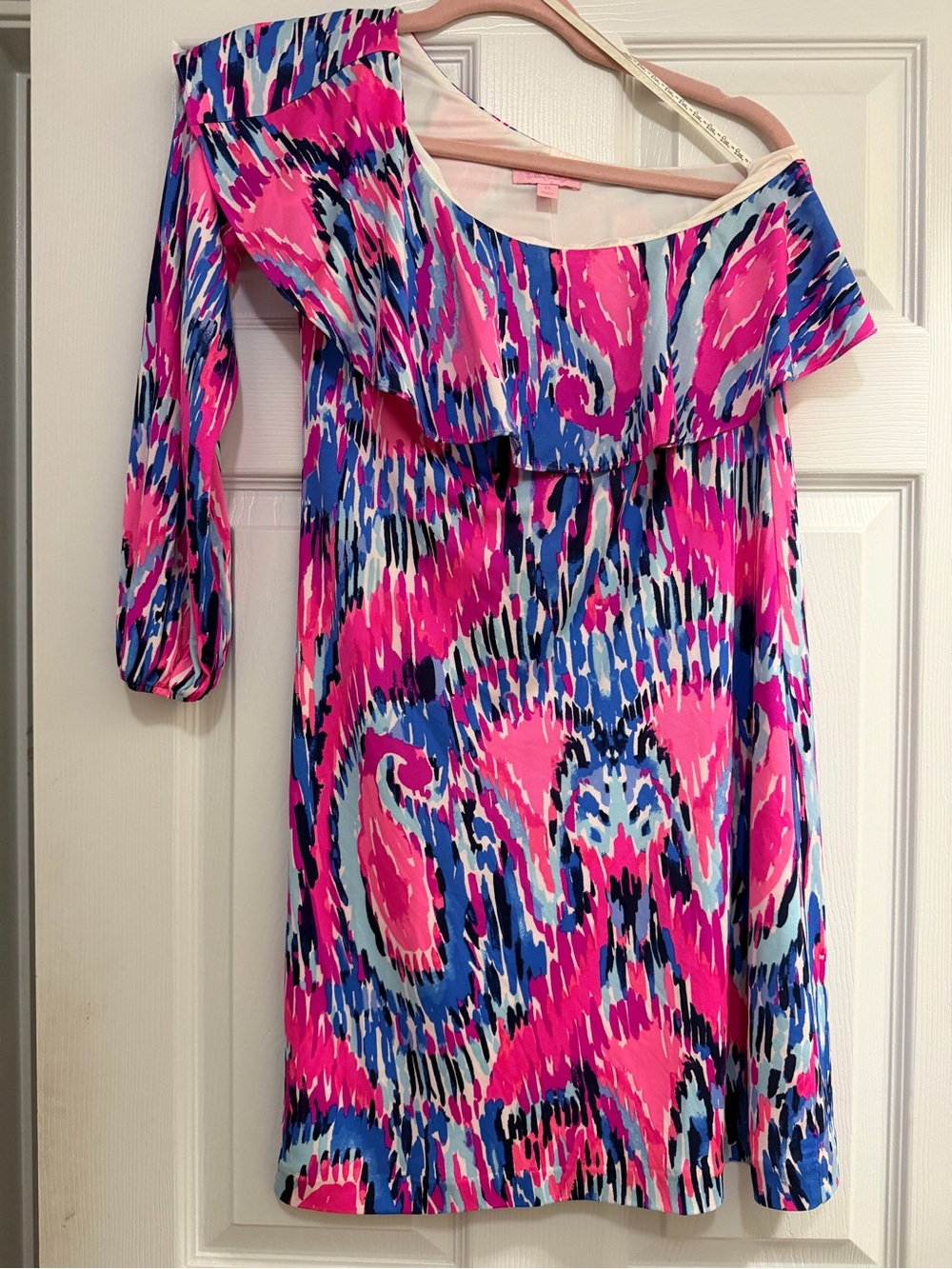 Lilly Pulitzer Pink, Blue & White Abstract Print Dress